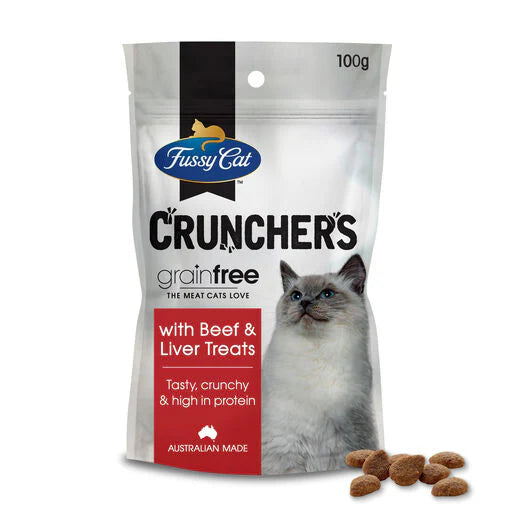 Go Raw Pet Products - Fussy Cat Crunchers Beef & Liver 100g