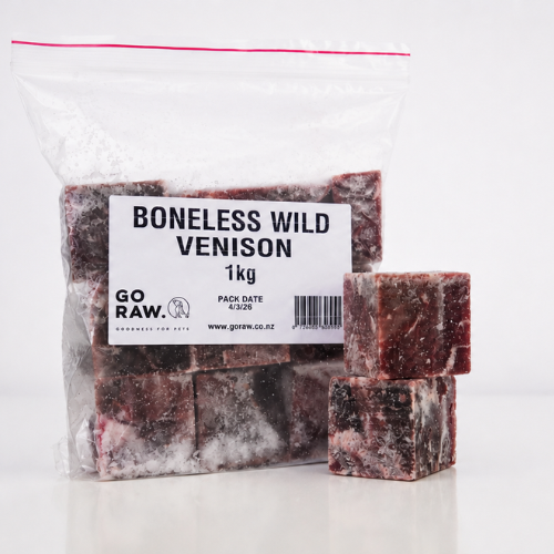 Boneless Wild Venison In Pack - Go Raw Pet Food NZ