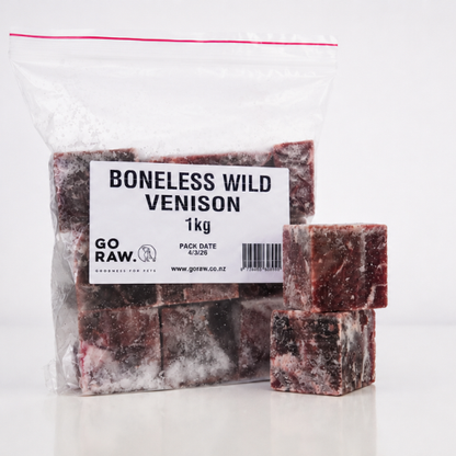 Boneless Wild Venison In Pack - Go Raw Pet Food NZ
