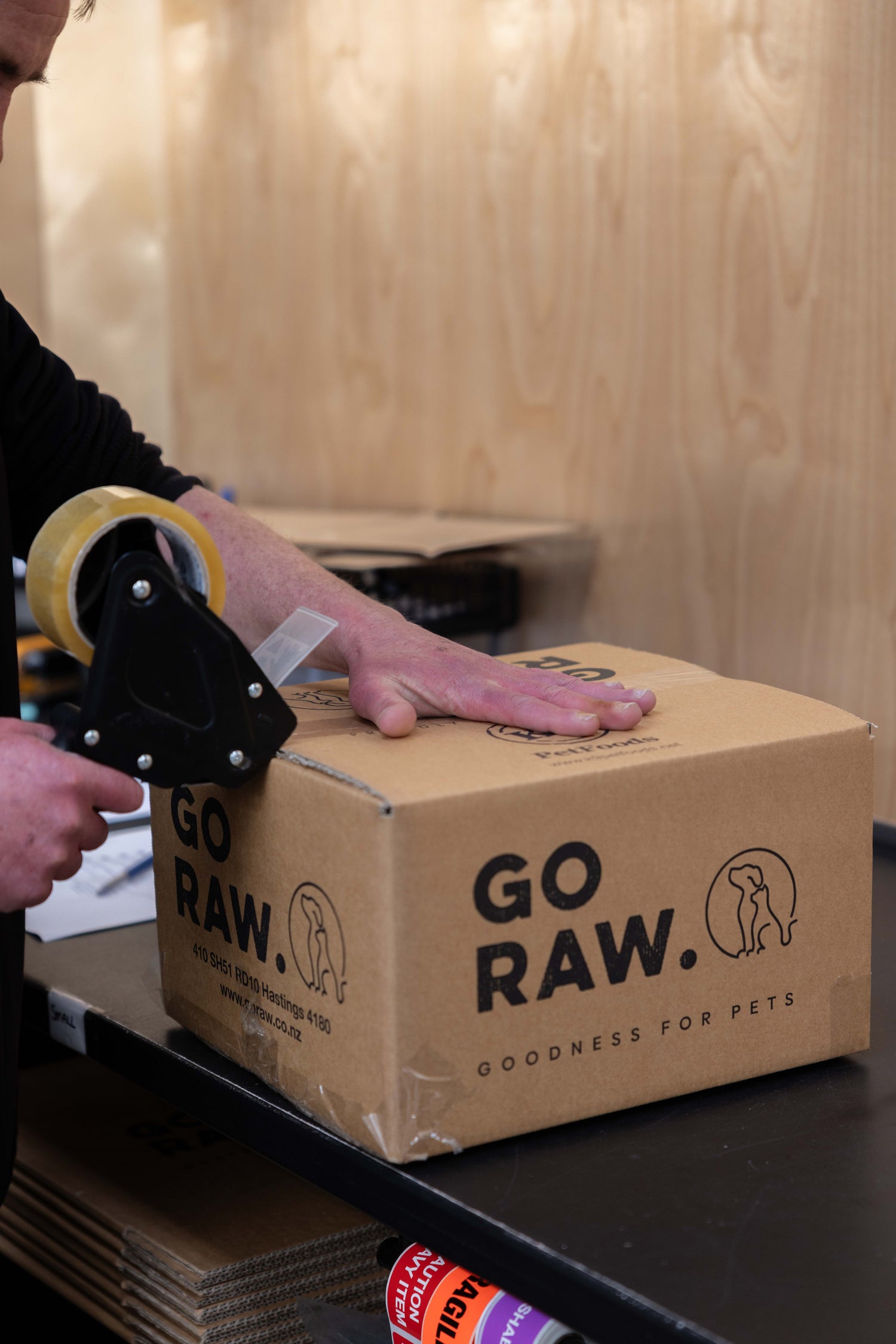 Box of Raw Pet And Raw Dog Food Being Packed - Go Raw Pet Food NZ