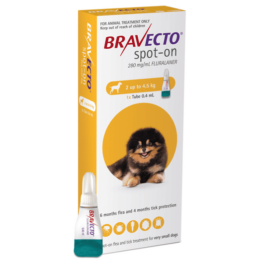 Bravecto Spot On  Xtra Small Dog 2 - 4.5kg