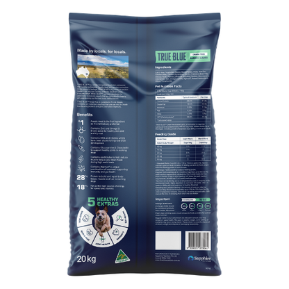 True Blue Grain Free Lamb 20kg Details - Go Raw Pet Food NZ