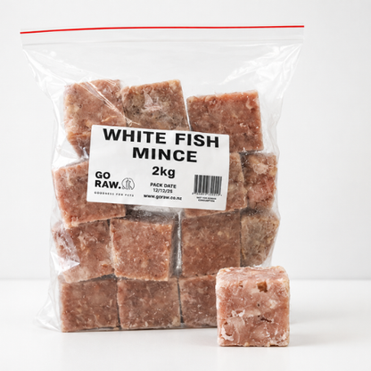 White Fish Mince Blocks - Go Raw Pet Food NZ