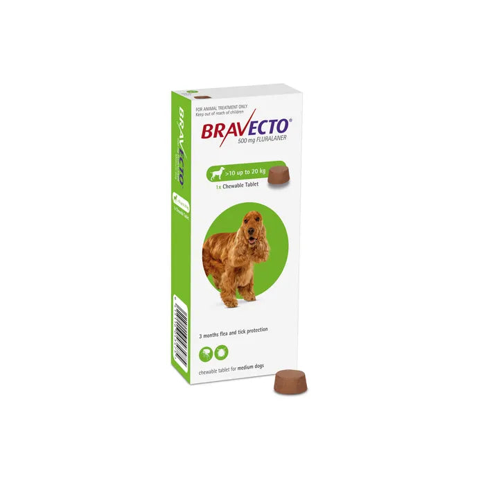 Go Raw Pet Products Bravecto Chewable Medium Dog 10-20kg